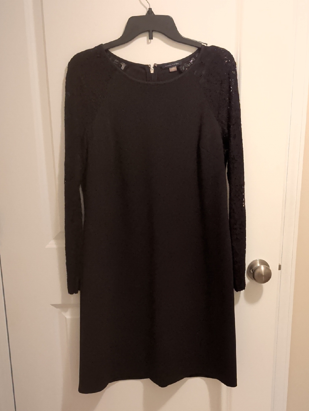 Tommy Hilfiger Black Long-Sleeve Lace Sleeve Dress